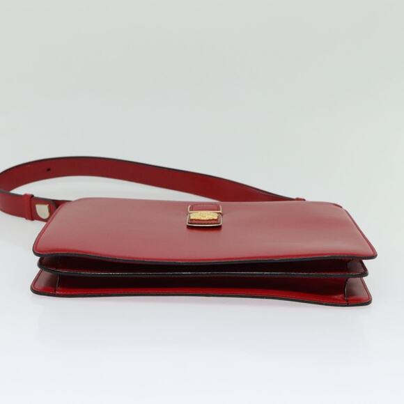 CELINE Shoulder Bag Leather Red Gold - Picture 9 of 12
